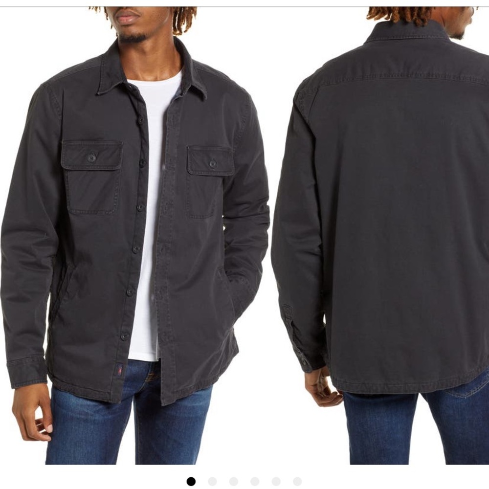 Mens Stretch blanket lined CPO Faherty shacket, new with tags in box